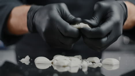 chef preparing white chocolate