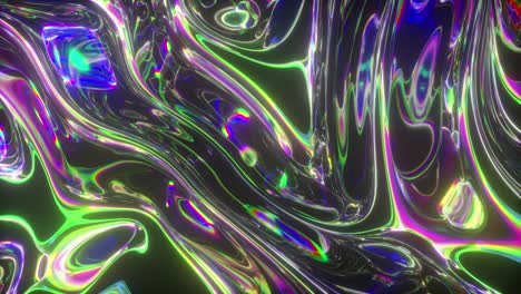 abstract iridescent liquid flowing art