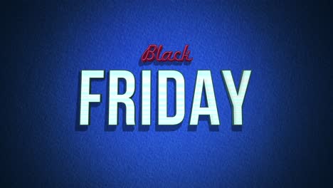 retro black friday text on blue vintage texture in 80s style