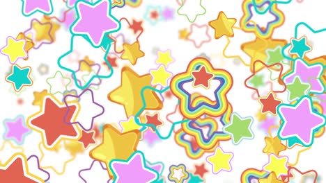 estrelas vibrantes caindo em um padrão dinâmico