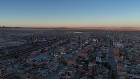 uyuni salt flats town city drone aerial view bolivia south america train cemetery