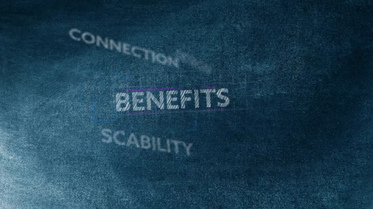 Computer network concept texts against blue background