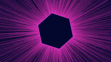 Futuristic-neon-hexagon-with-lines-in-dark-galaxy