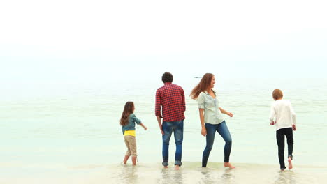 Familie-Schaut-Am-Strand