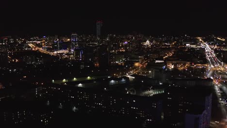 night cityscape aerial view