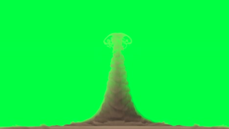 explosion smoke animation on green screen