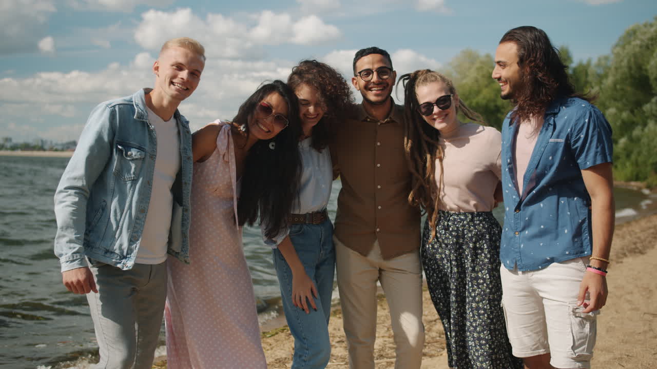 Friends Enjoying Time by the Lake