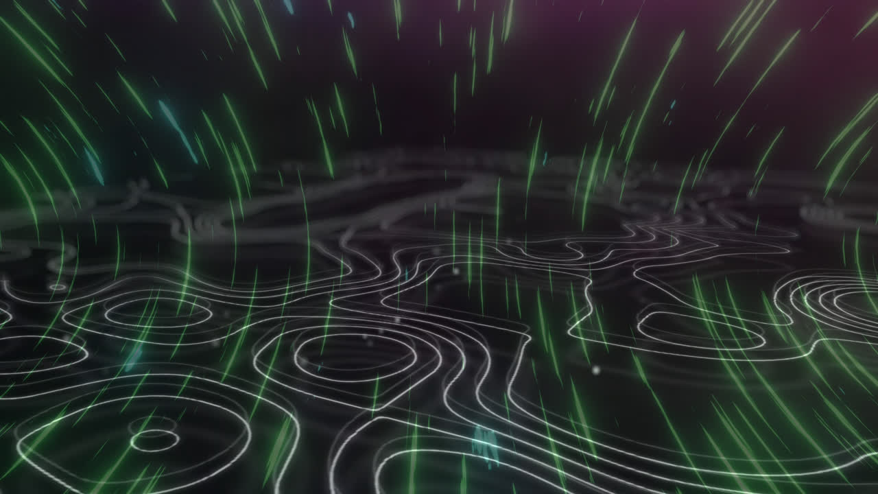 움직이는 모양 위에 있는 빛의 흔적의 애니메이션