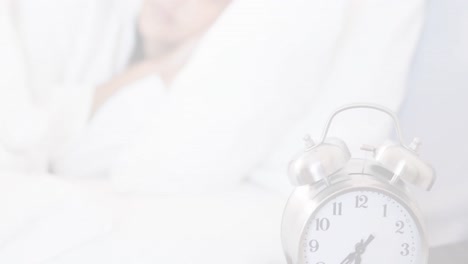 animation of caucasian woman relaxing and lying
