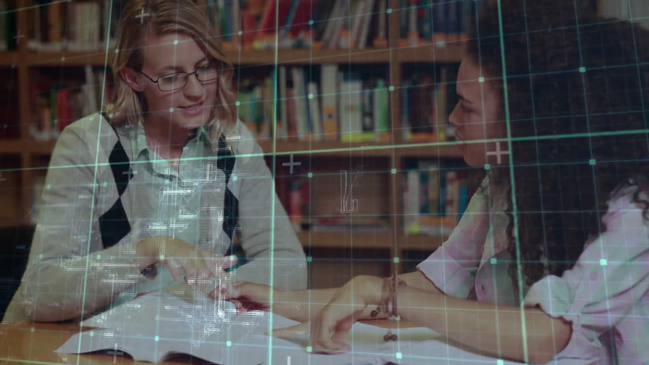 animación del procesamiento de datos en diversos estudiantes