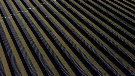 circular drone shot over solar power plant in calgary, alberta