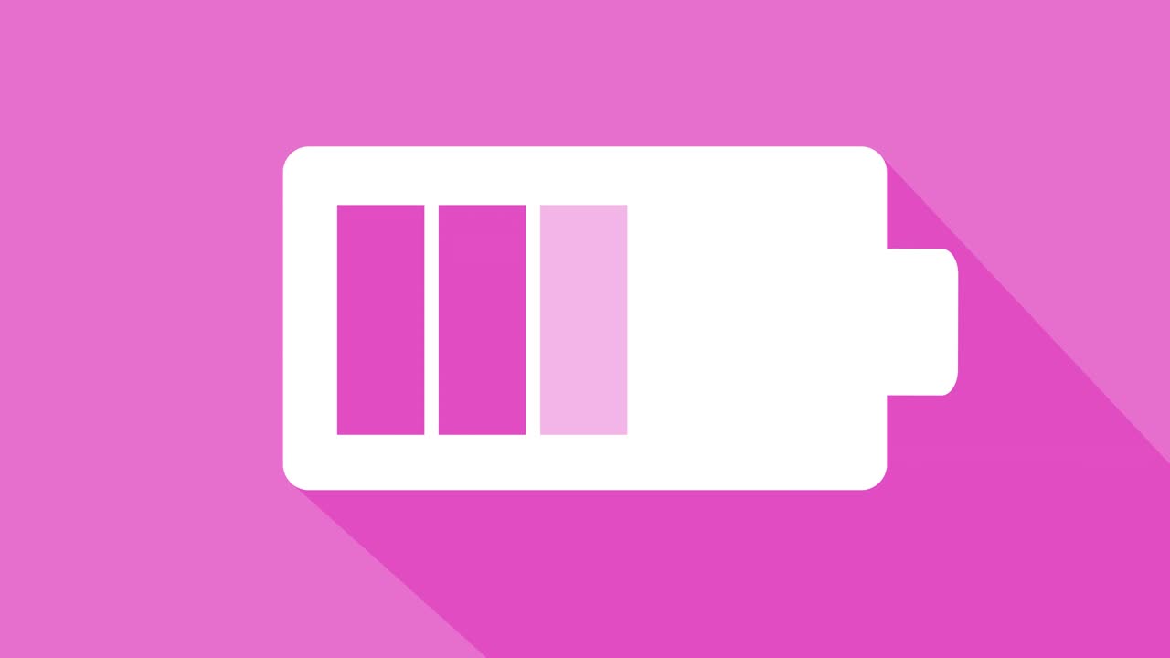 Animazione icona batteria rosa