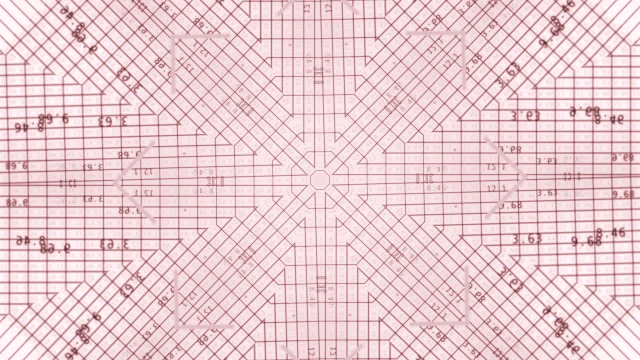 최면 순서로 움직이는 트랙에 신호를 가진 메인 카드의 추상적인 시각화.