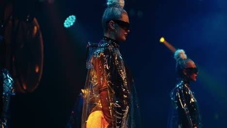 group of women dancers performing on stage