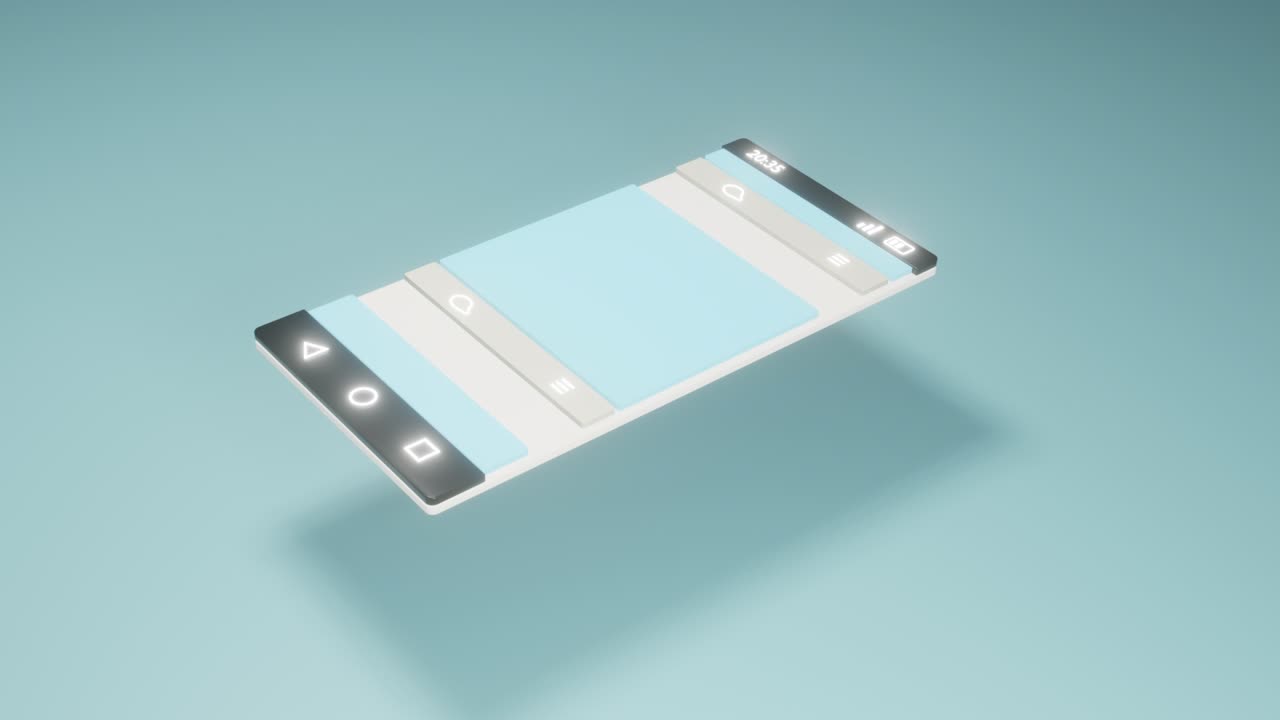 Animation of scrolling through messages on a smartphone.