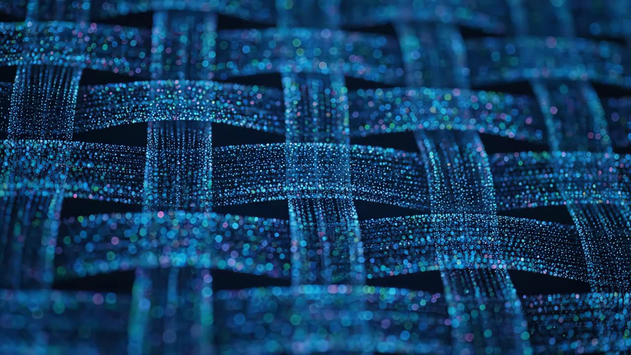 Abstract Weave of Glowing Particles