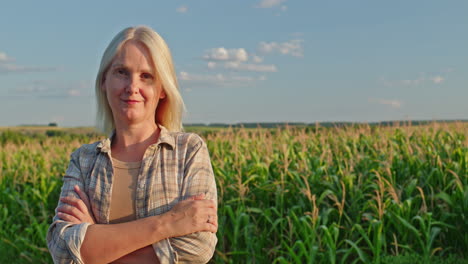 woman farmer in cornfield