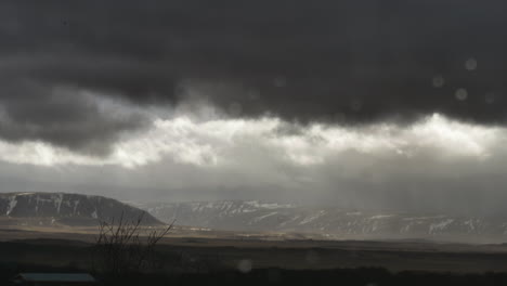 dark timelapse of a storm in iceland