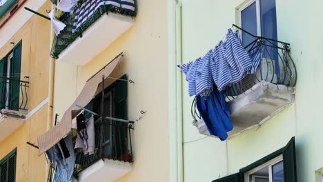 clothes drying on balconies in sorrento, naples