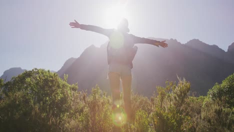 caucasian woman enjoying the landscape