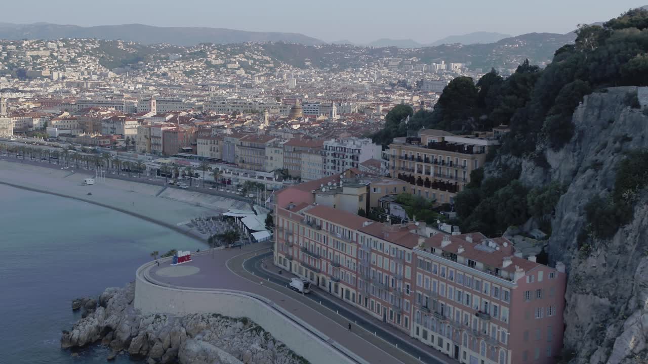 Large aerial view of Nice during summer day
Long travelling drone shot in the french riviera during summer
I LOVE NICE letters