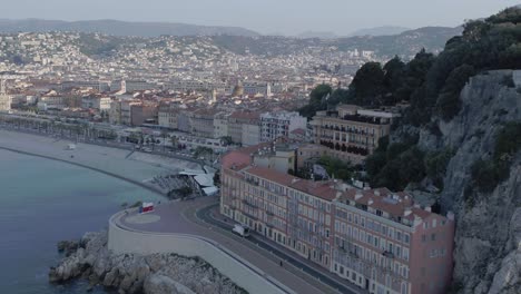 large aerial view of nice during summer day
long travelling drone shot in the french riviera during summer
i love nice letters