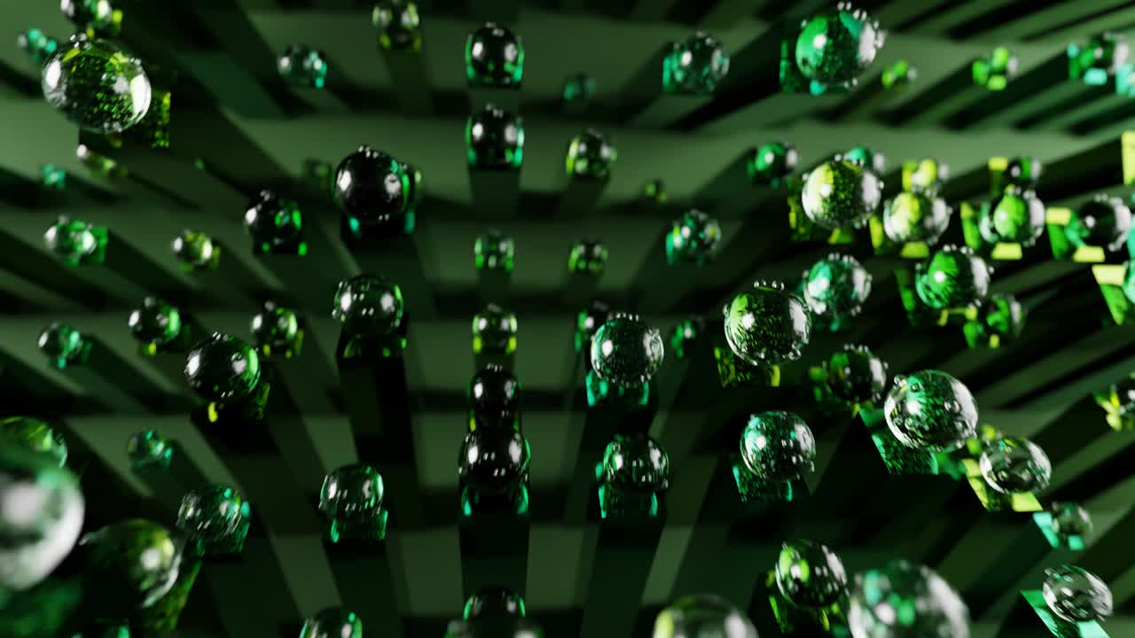 abstracto redondo ondulado de vidrio de metal verde de bucle de vj geométrico