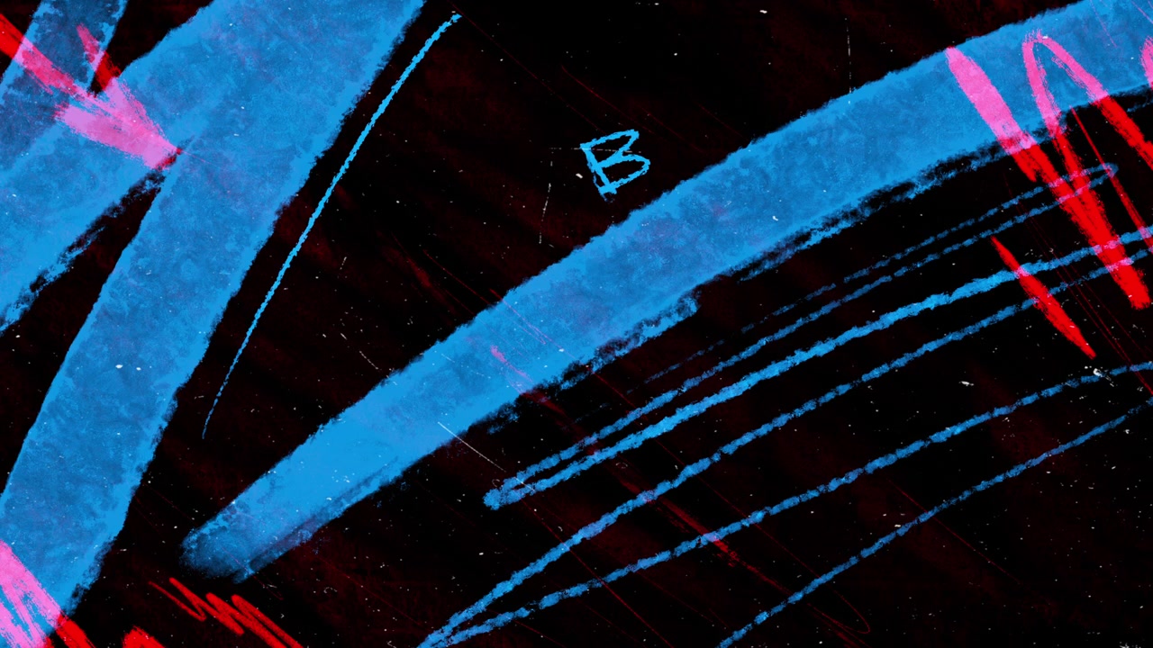 Abstraktní grunge překryv textury s červenými a modrými malovanými tahy