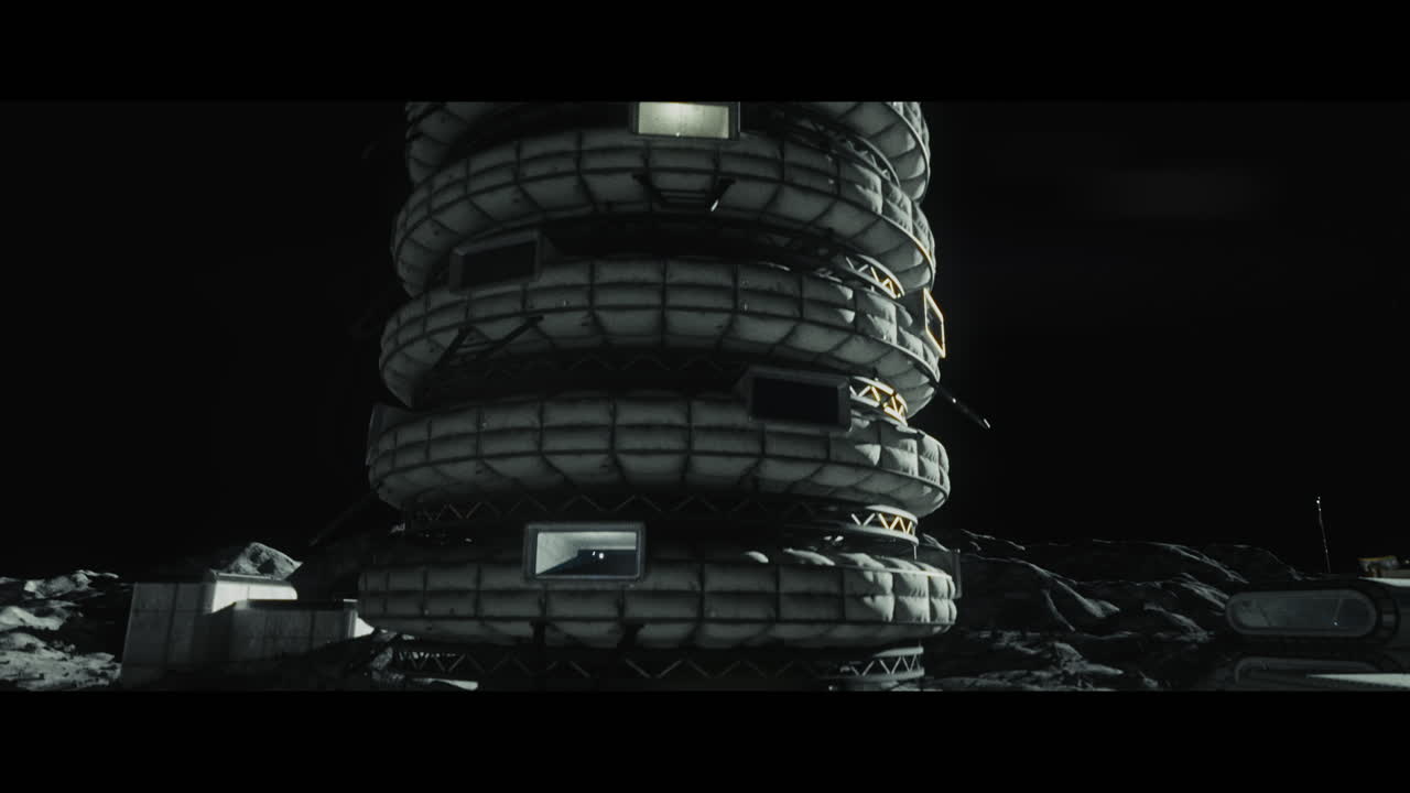 Moon surface with a lunar base