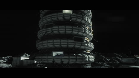 moon surface with a lunar base