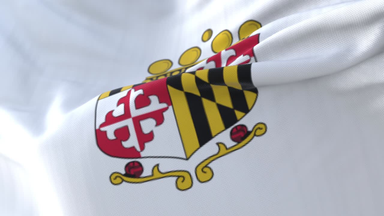 Flag of Anne Arundel county, state of Maryland, United States - loop