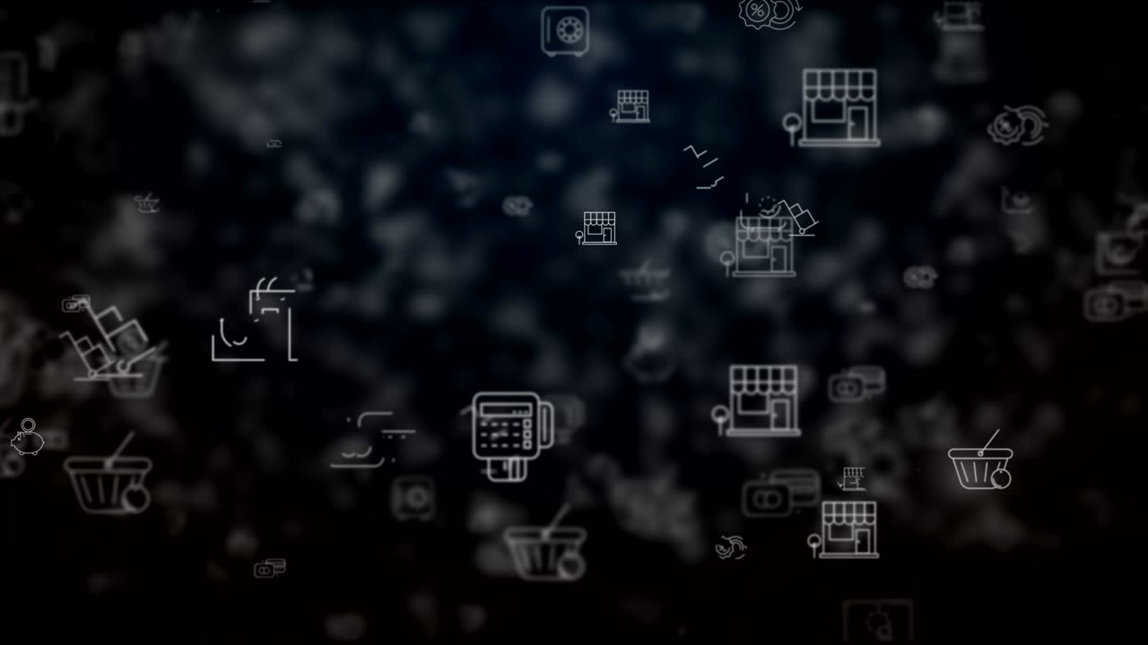 루프 쇼핑 아이콘 배경 이동