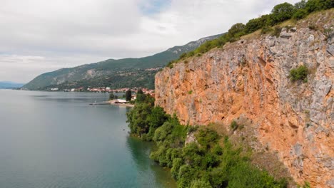 aerial shot of macedonia coast