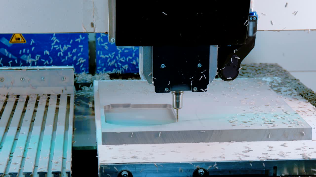 cnc 밀링 머신은 공장에서 일부 플라스틱 부품을 만니다.