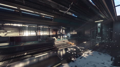 futuristic interior showcasing advanced technology in a spacious environment
