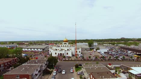 aerial shot of a sikh temple