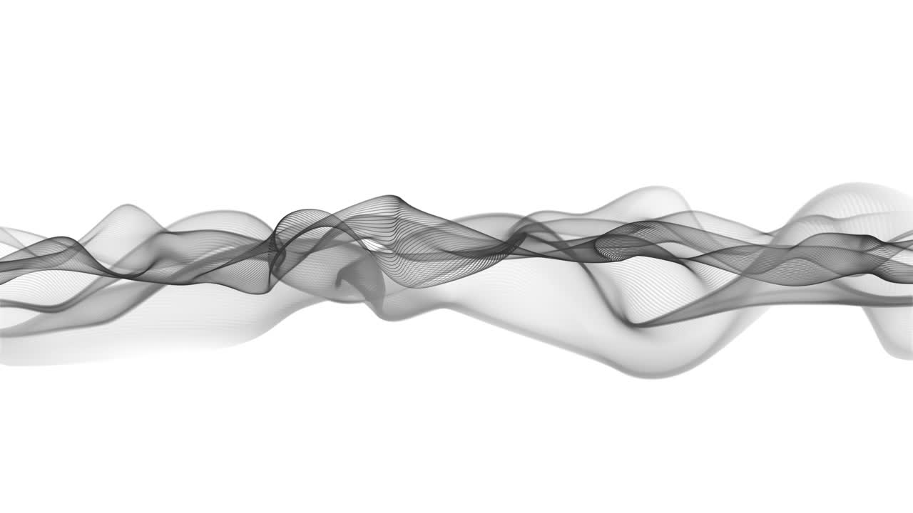 Slow Moving Smooth Dark Gray Waving Lines Loop Background