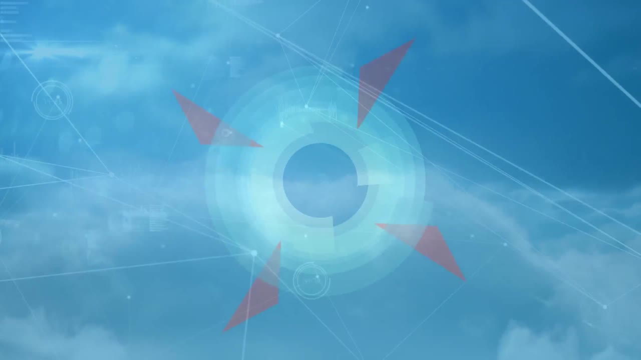 animación de la red de conexiones y procesamiento de datos en la nube