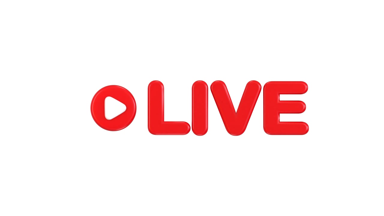 Rød Live Tekst Logo Animation på Hvid Baggrund
