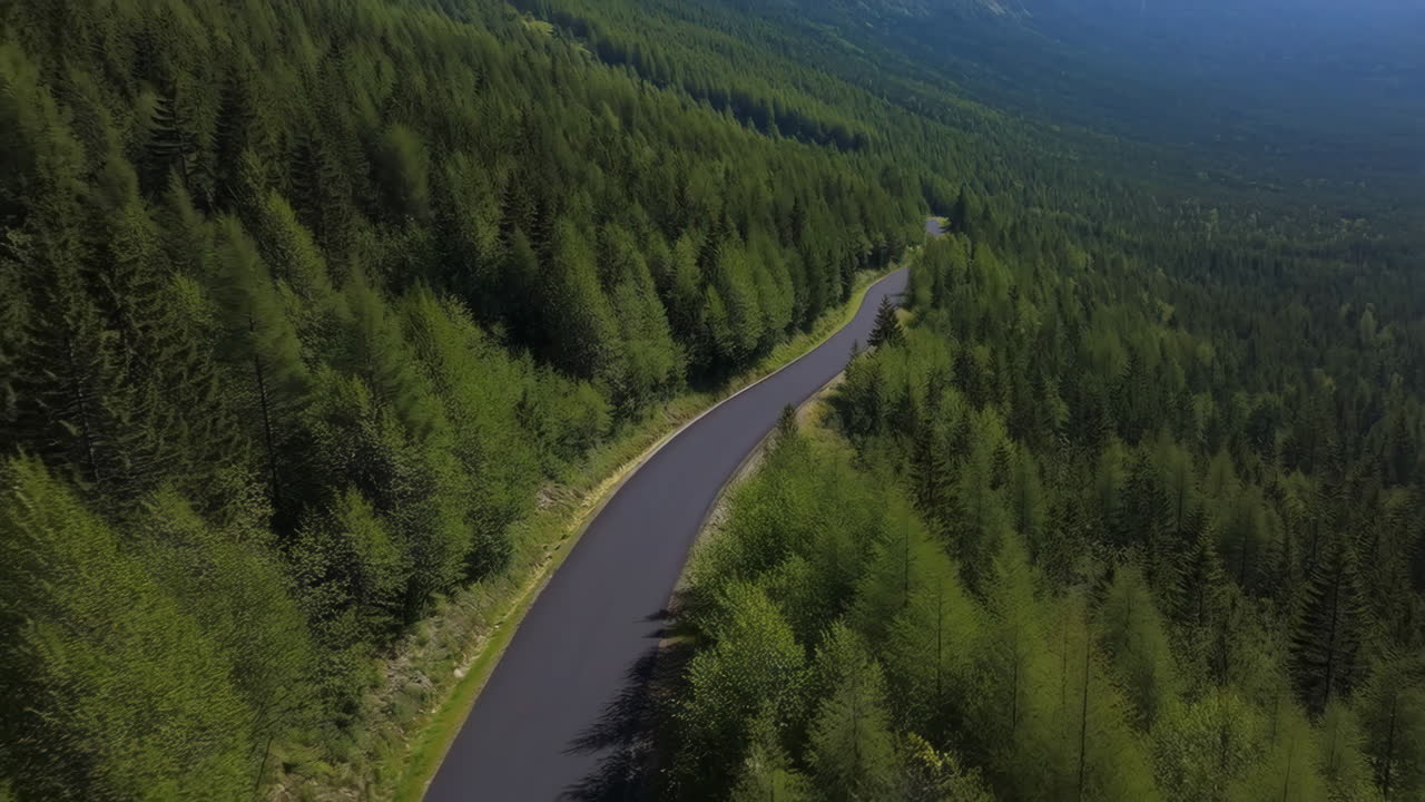 Winding Road Through Lush Green Forest