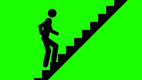 cartoon man on stairs