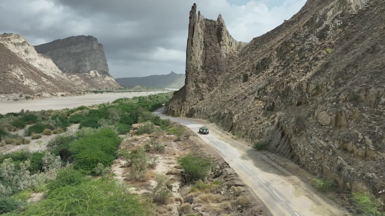 Hingol National Park's dramatic cliffs, Balochistan - aerial