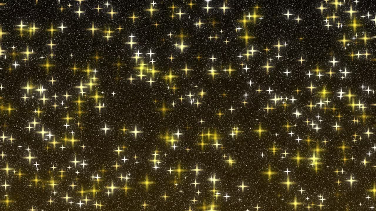 Glitrende, funklende, blinkende stjerner, animert bakgrunn, rom, himmel, univers, bevegelsesgrafikk, gradient, neonglød, partikkelskimmer, farge oransje