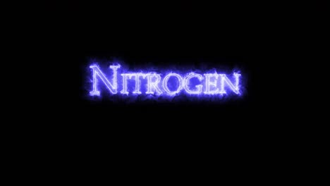 nitrogen, chemical element, written with fire. loop