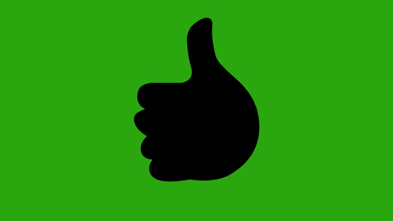 animation icon silhouette hand thumb up