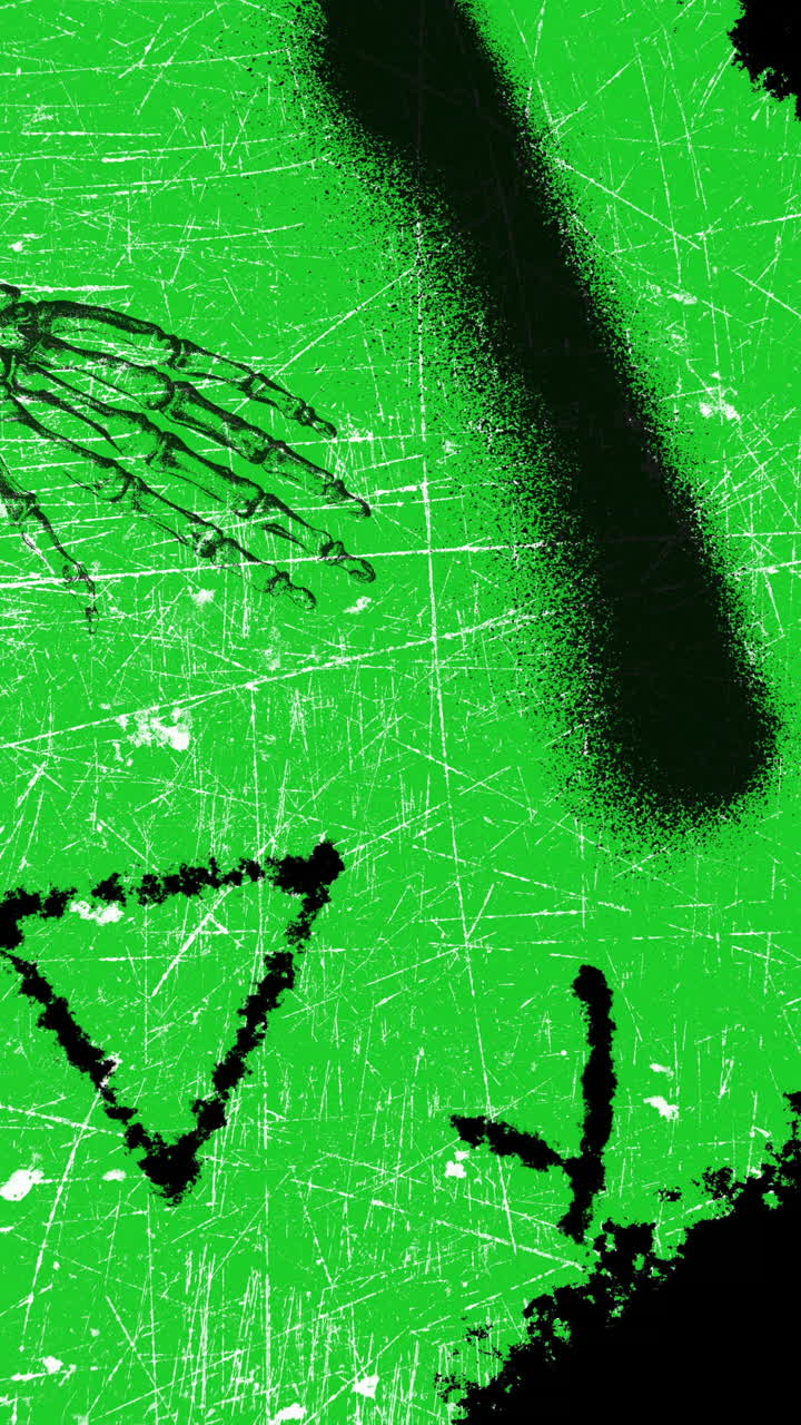 Transizione Dinamica Grunge Verde e Nera con Graffi