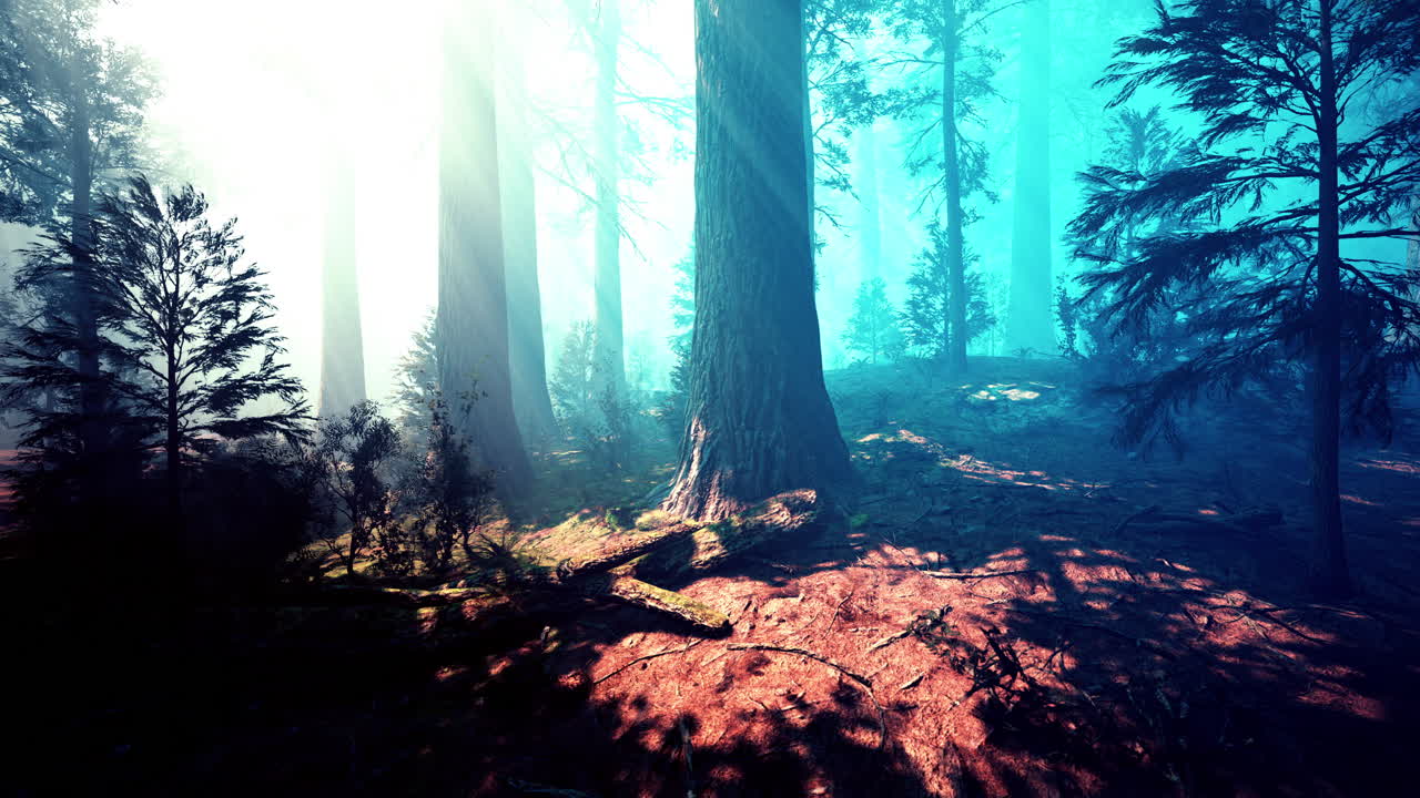 Enchanted Redwood Forest in Fog