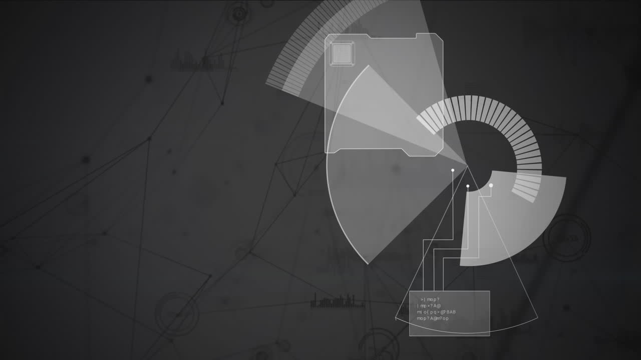 회색 배경에 대한 범위 스캐닝 데이터 처리의 애니메이션