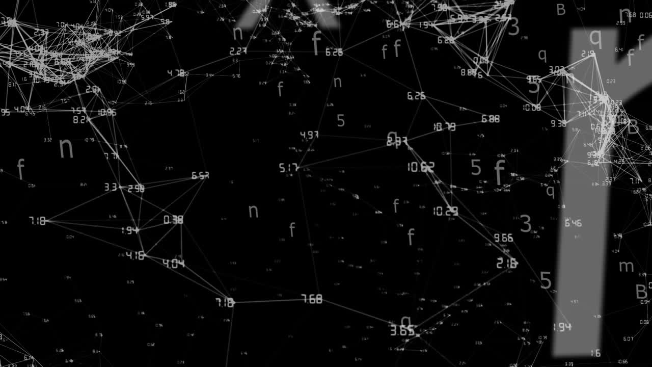 Animation of letters, connections and data processing