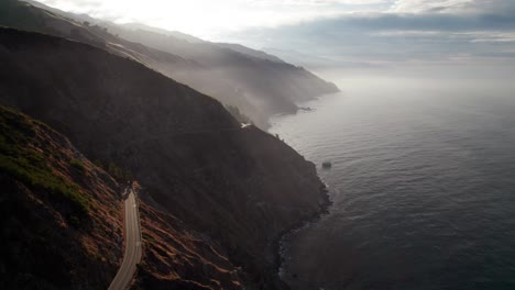 misty coastline at california's big-sur, epic 4k aerial view